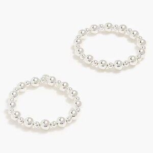 J. Crew Silver Bauble Circle Stretch Bracelets set-of-two/NWT
